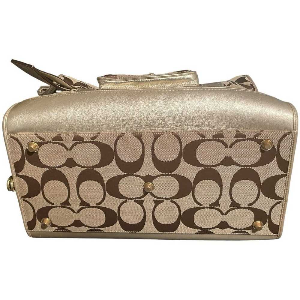 Coach Monogram Pet Carrier With Gold Leather Acce… - image 7