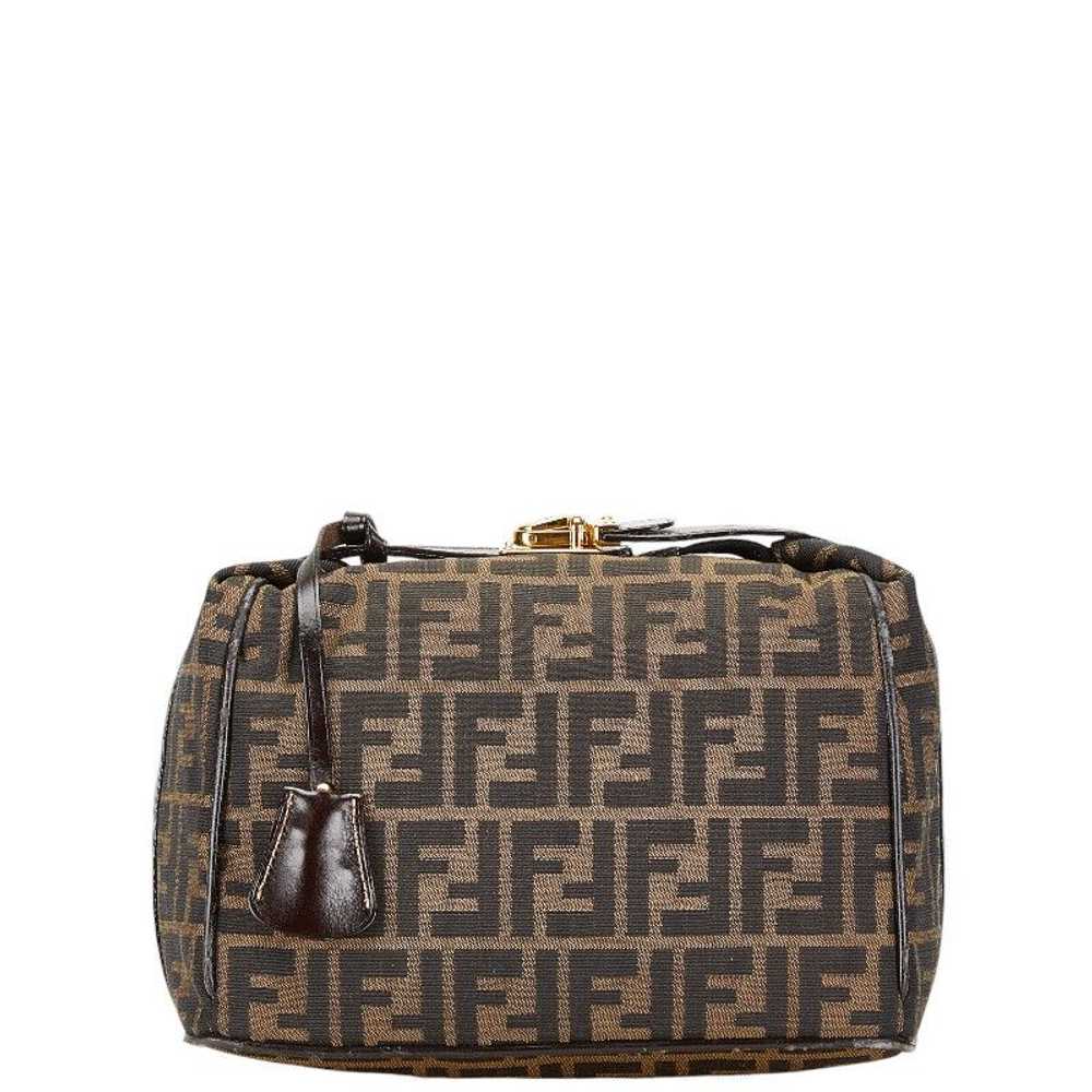 Fendi Fendi Fendi Zucca Vanity Bag Canvas Leather… - image 1