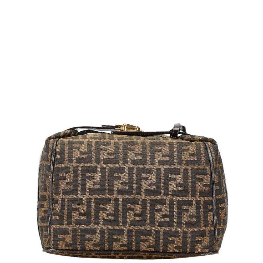 Fendi Fendi Fendi Zucca Vanity Bag Canvas Leather… - image 3