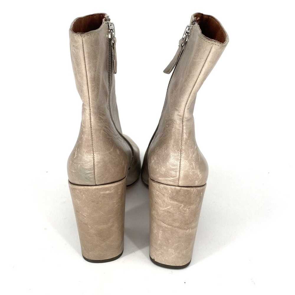 Gianni Bini Gray Taupe Leather Block Heeled Boots… - image 4