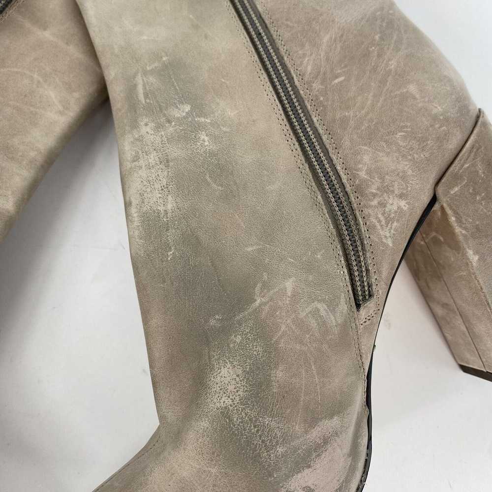 Gianni Bini Gray Taupe Leather Block Heeled Boots… - image 6