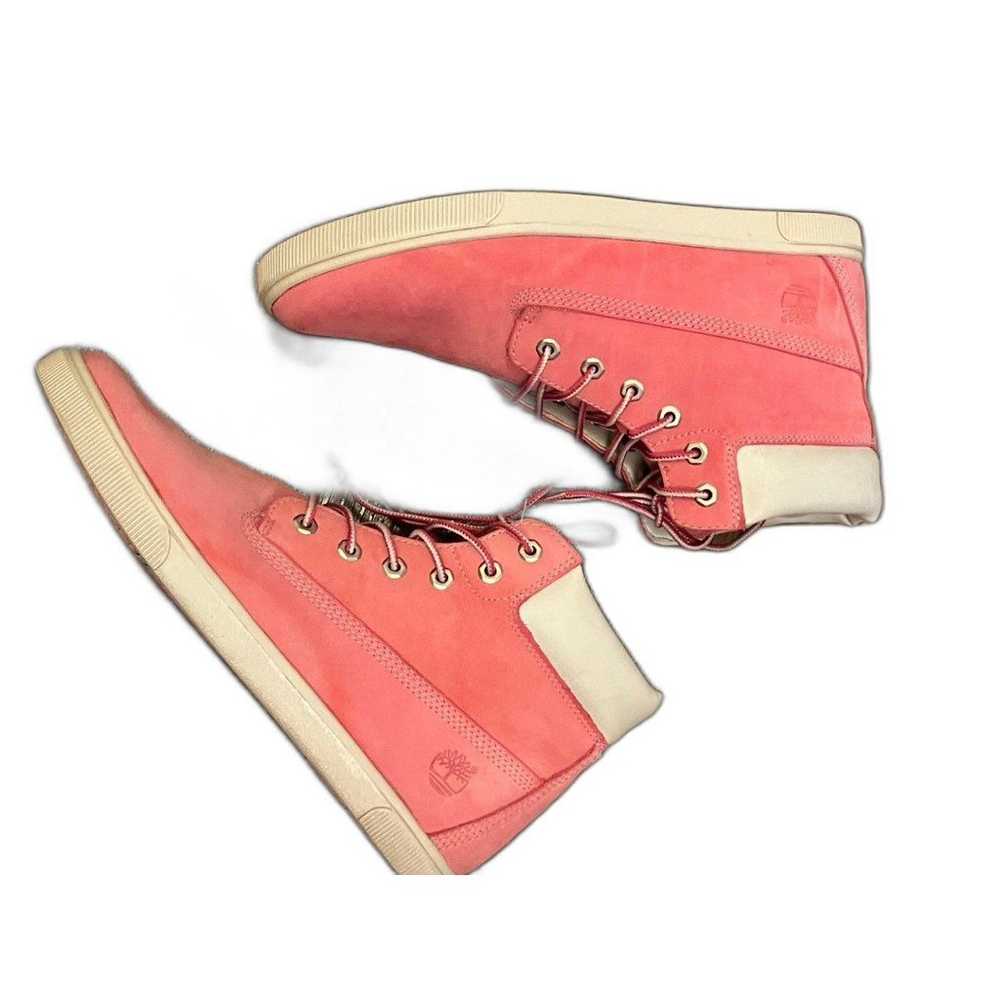 Timberland High Top Pink Lace Up Boots Size 8 - image 4