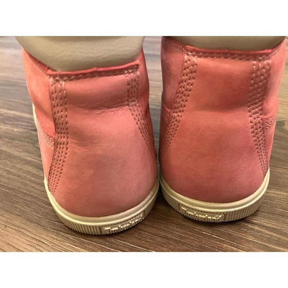 Timberland High Top Pink Lace Up Boots Size 8 - image 5