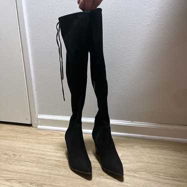 Kendall +kylie black over the knee high boots 6M - image 1