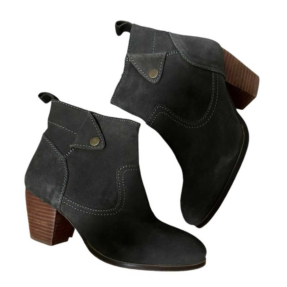 Diba Dark Grey Suede Leather Upper Zip Up Booties… - image 1