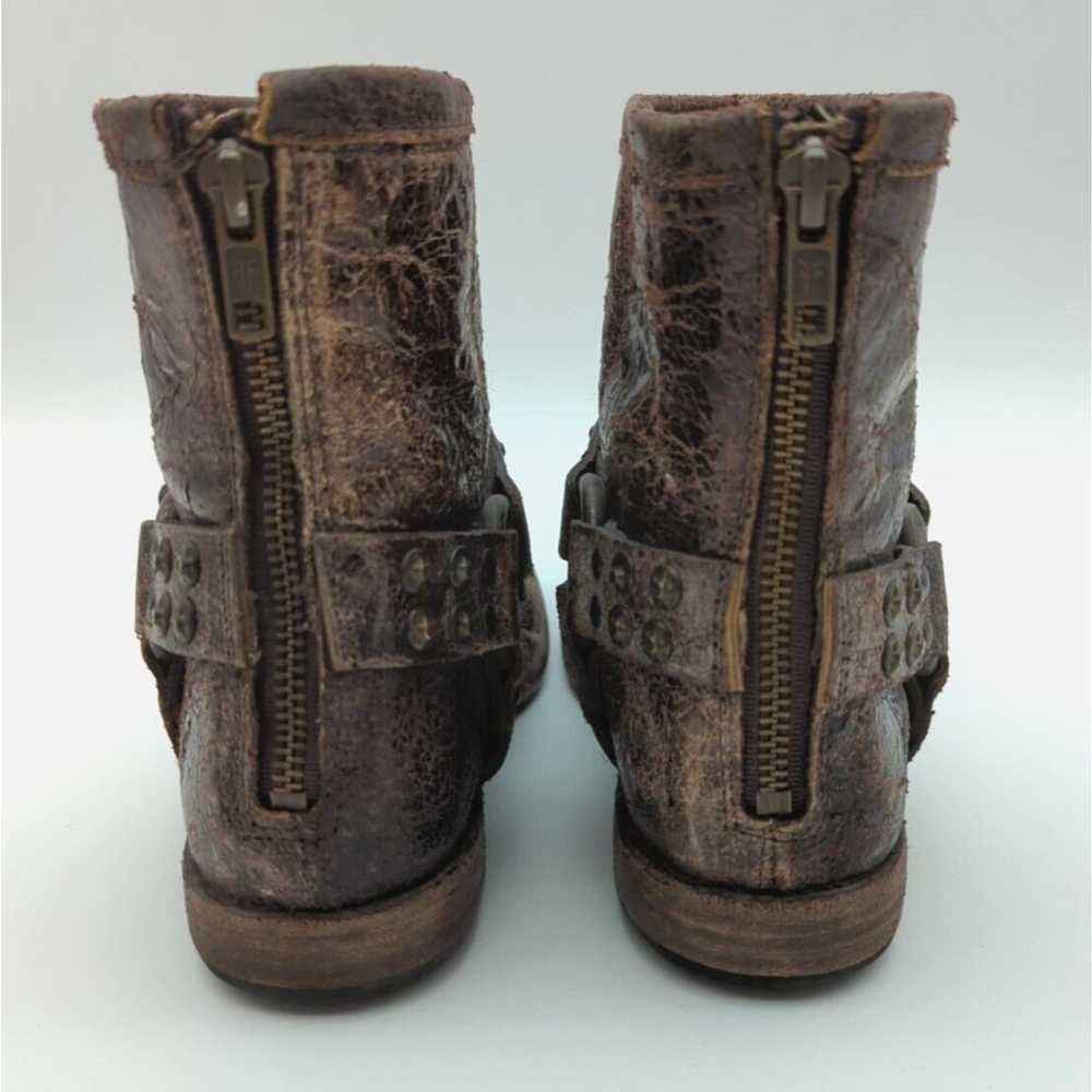 Frye Phillip Harness Distressed Brown Leather Zip… - image 6