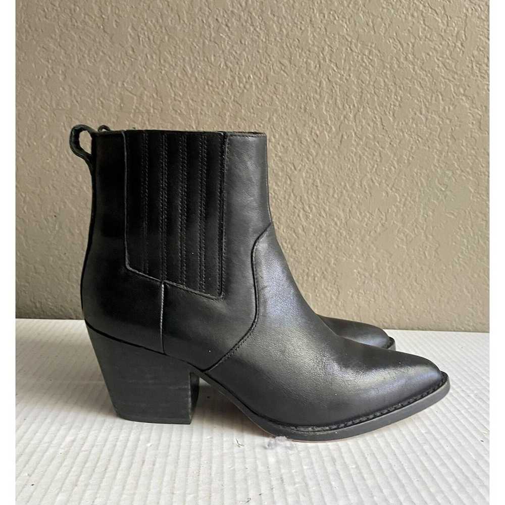 J. Crew Black Leather Chelsea Western Boots Women… - image 1