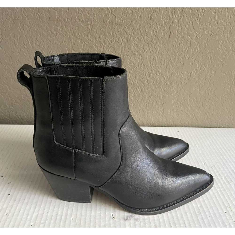 J. Crew Black Leather Chelsea Western Boots Women… - image 3