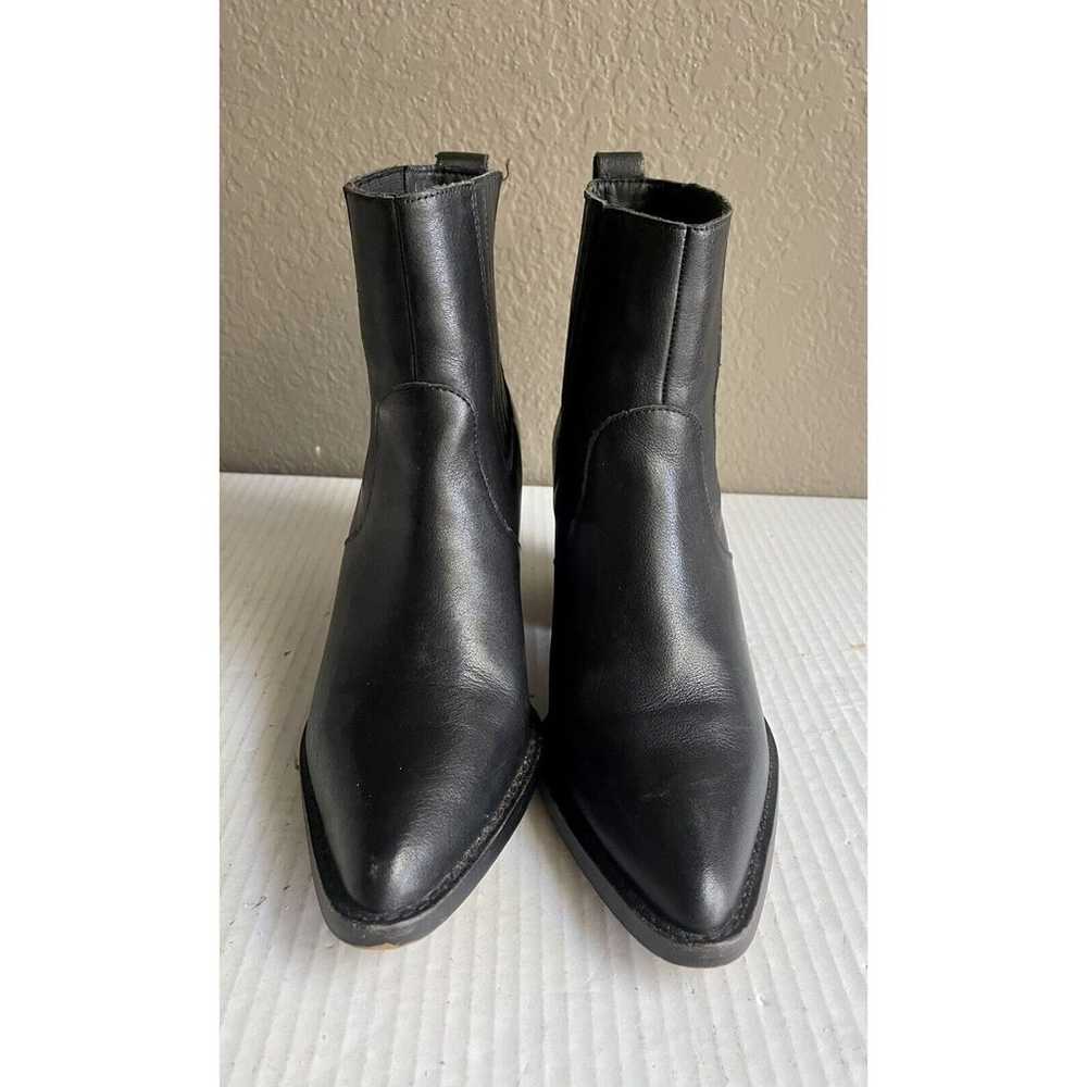 J. Crew Black Leather Chelsea Western Boots Women… - image 5