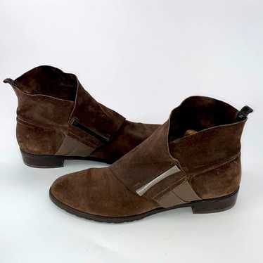 Stuart Weitzman Slouchy Dark Brown Suede Booties