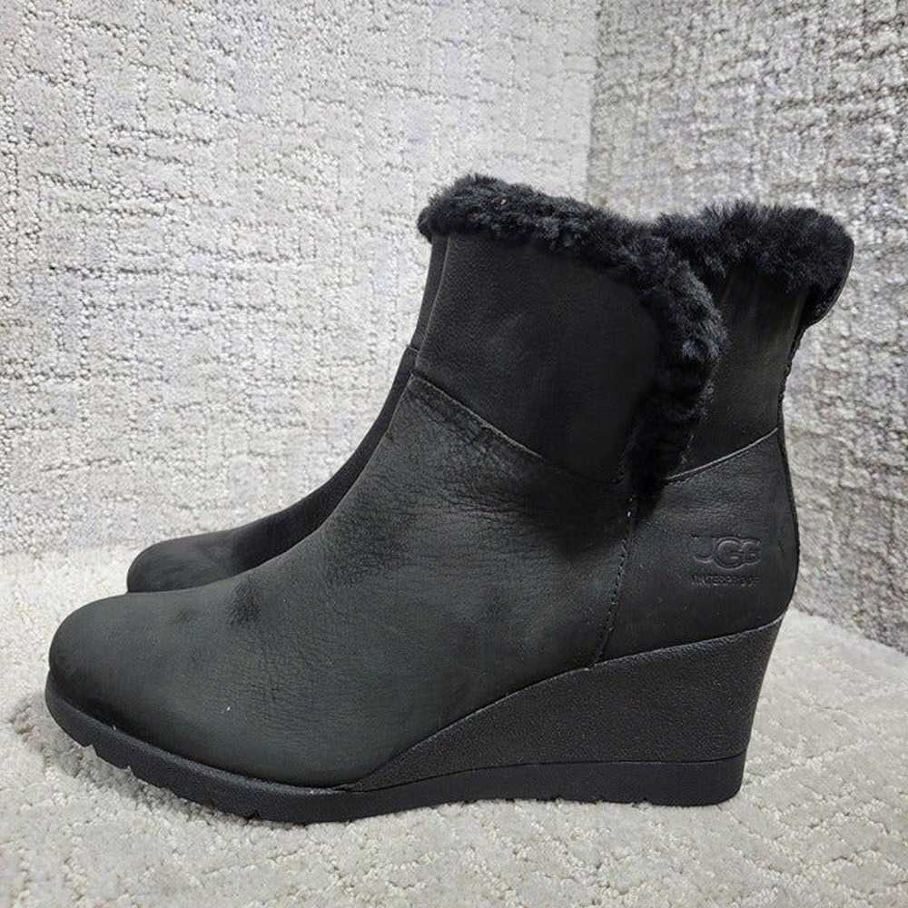 UGG Devorah Women's Size 7.5 US Black Leather Wed… - image 1