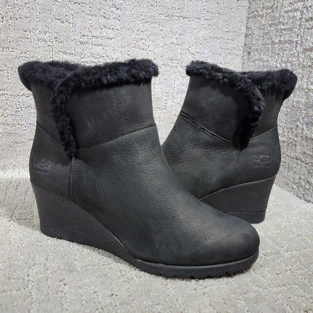 UGG Devorah Women's Size 7.5 US Black Leather Wed… - image 6