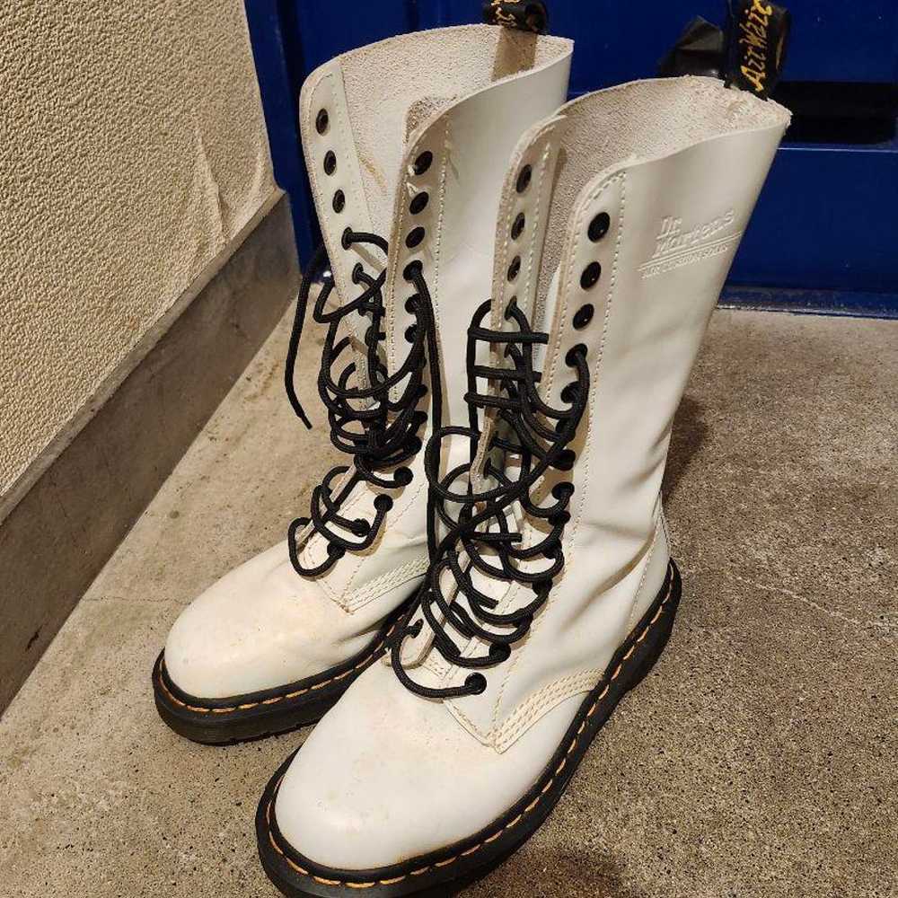 Dr. Martens White Long Boots - image 1