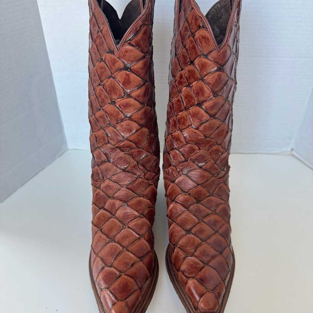 Nocona Bessie Cognac Western Snip Toe Boots Women… - image 4