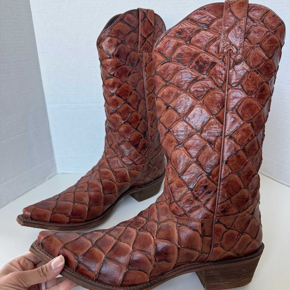 Nocona Bessie Cognac Western Snip Toe Boots Women… - image 6