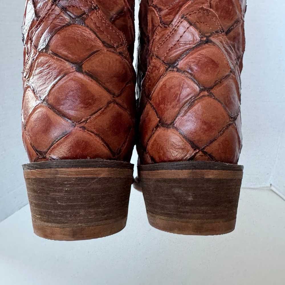 Nocona Bessie Cognac Western Snip Toe Boots Women… - image 8