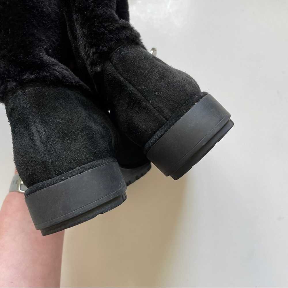 Stuart Weitzman Black Furever Faux Fur Suede Boots - image 7