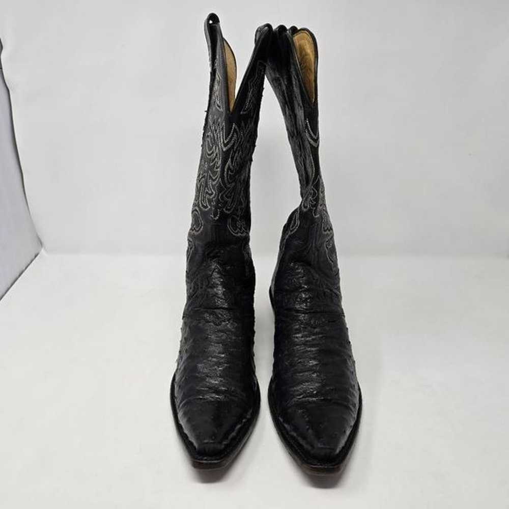 LUCCHESE 1883 BLACK OSTRICH GOAT LEATHER COWBOY W… - image 2