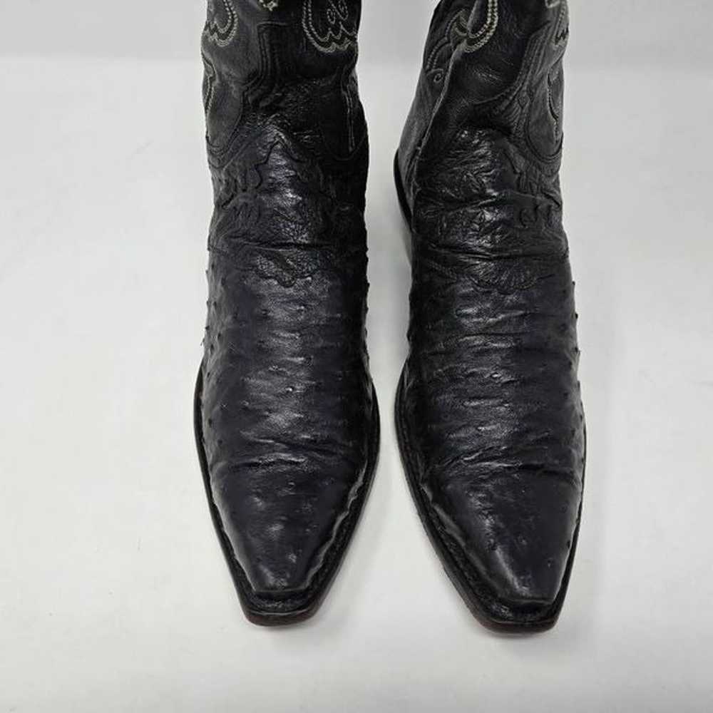 LUCCHESE 1883 BLACK OSTRICH GOAT LEATHER COWBOY W… - image 3