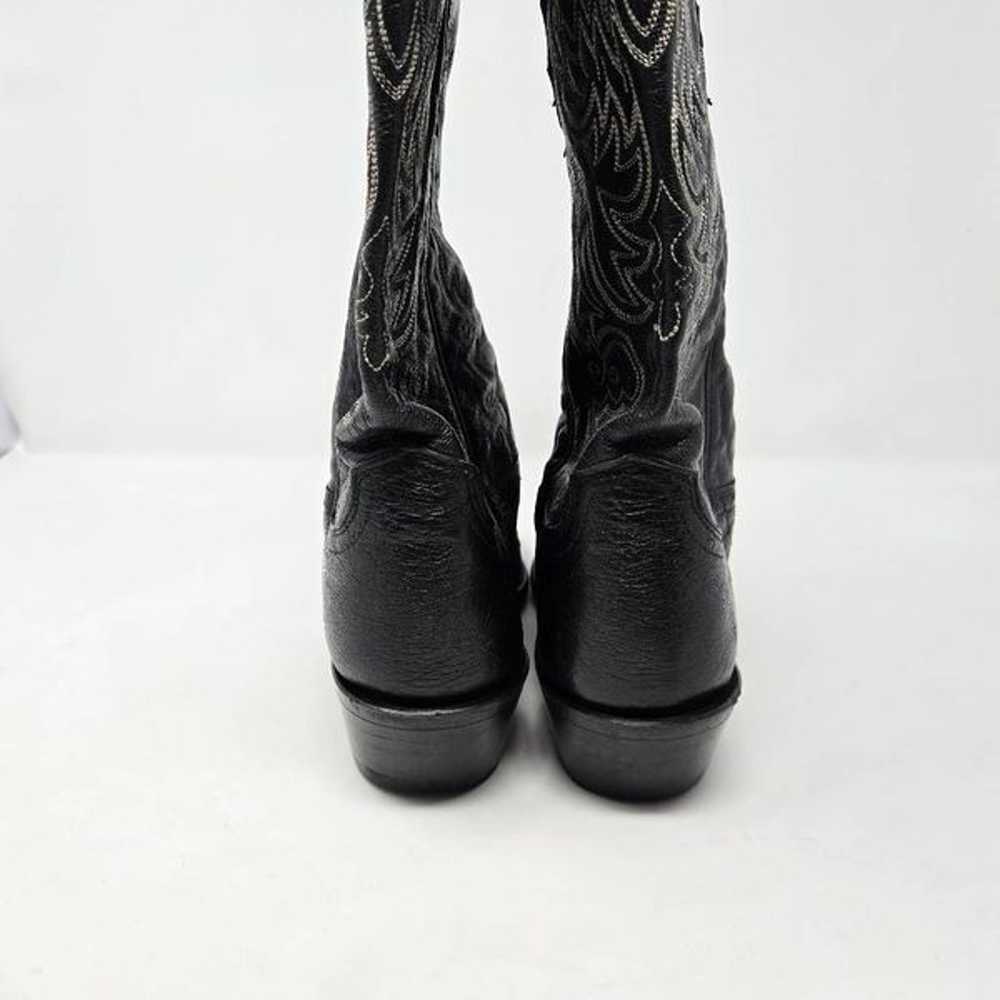 LUCCHESE 1883 BLACK OSTRICH GOAT LEATHER COWBOY W… - image 4