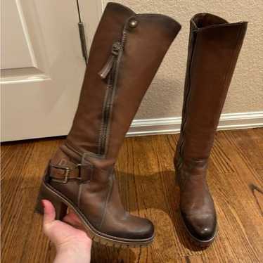 Manas | Brown Leather Heeled Boots Sz 37/6 - image 1