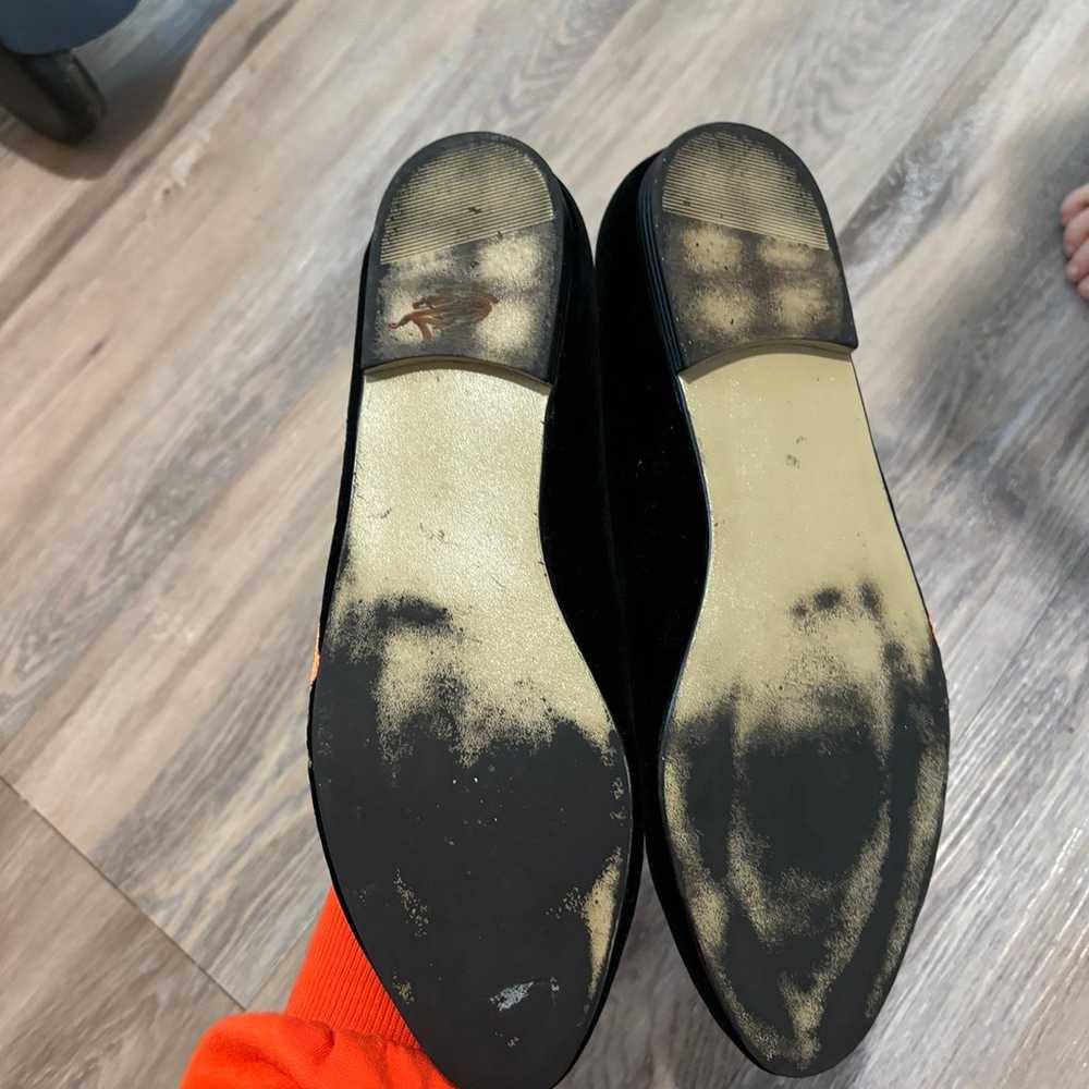 Vintage Black Velvet Halloween Fall Pumpkin Flats… - image 3