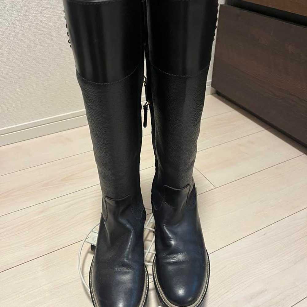 TORY BURCH Leather Long Boots with Side Zipper - image 2