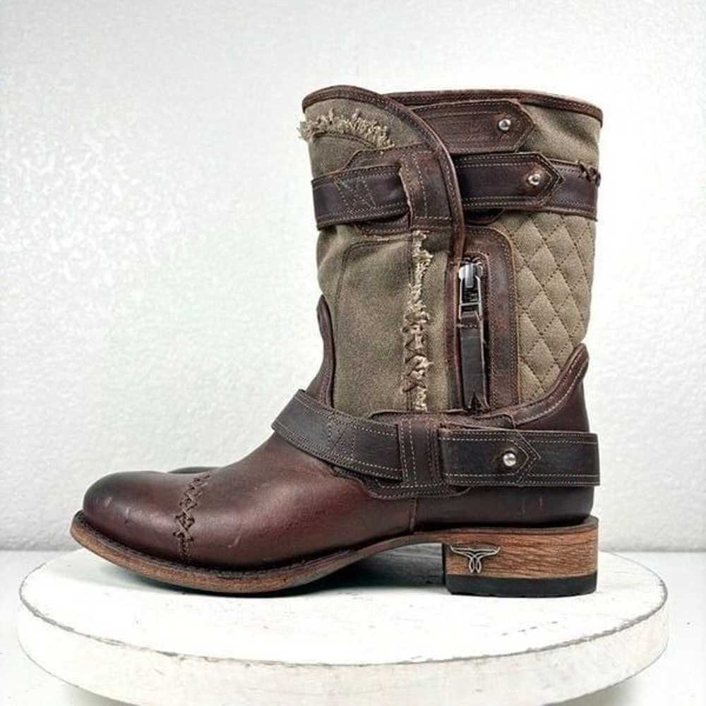 Lane DUSTOFF Cowboy Boots Sz 7 Cognac Brown Leath… - image 4