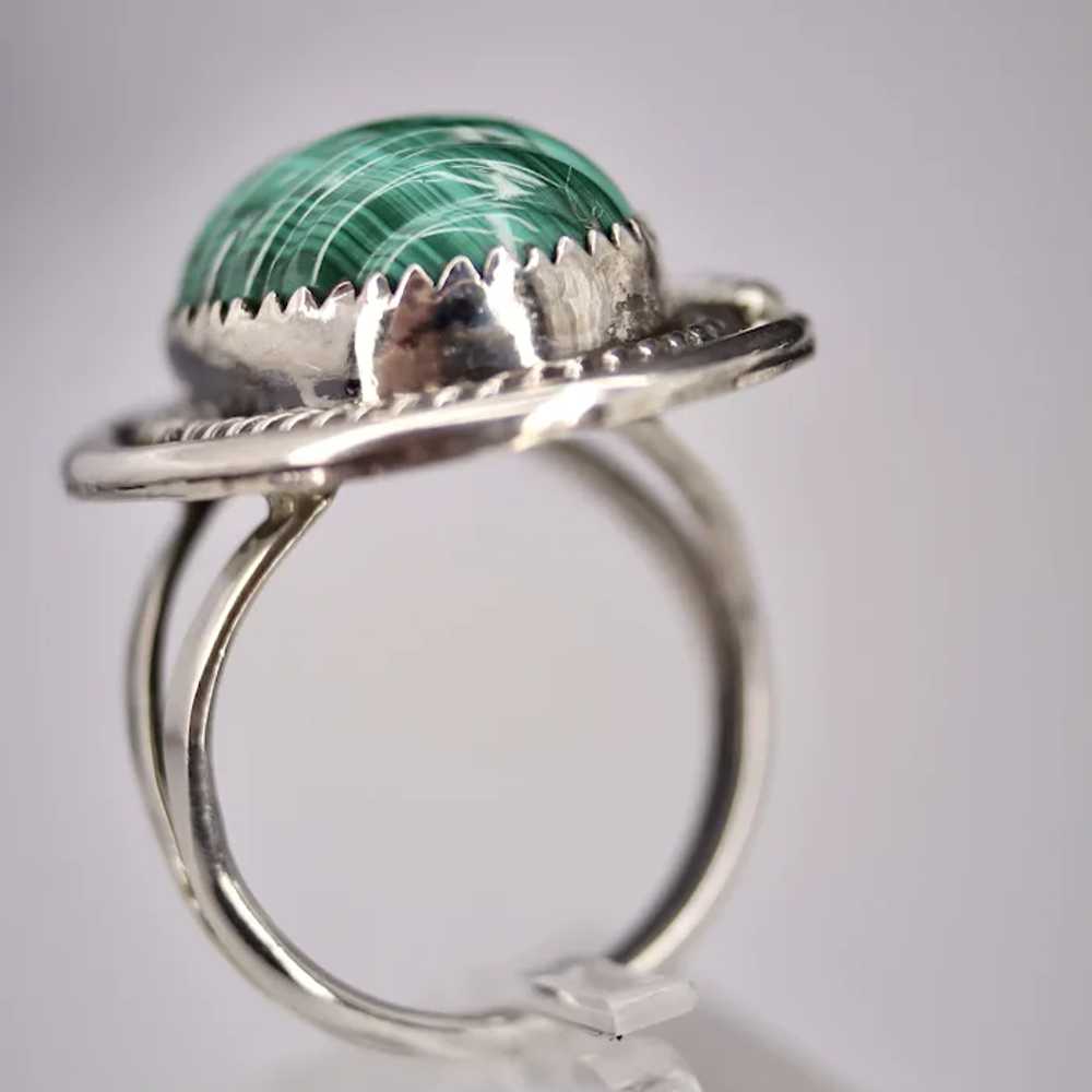 Vintage Native American Sterling Silver Ring with… - image 2
