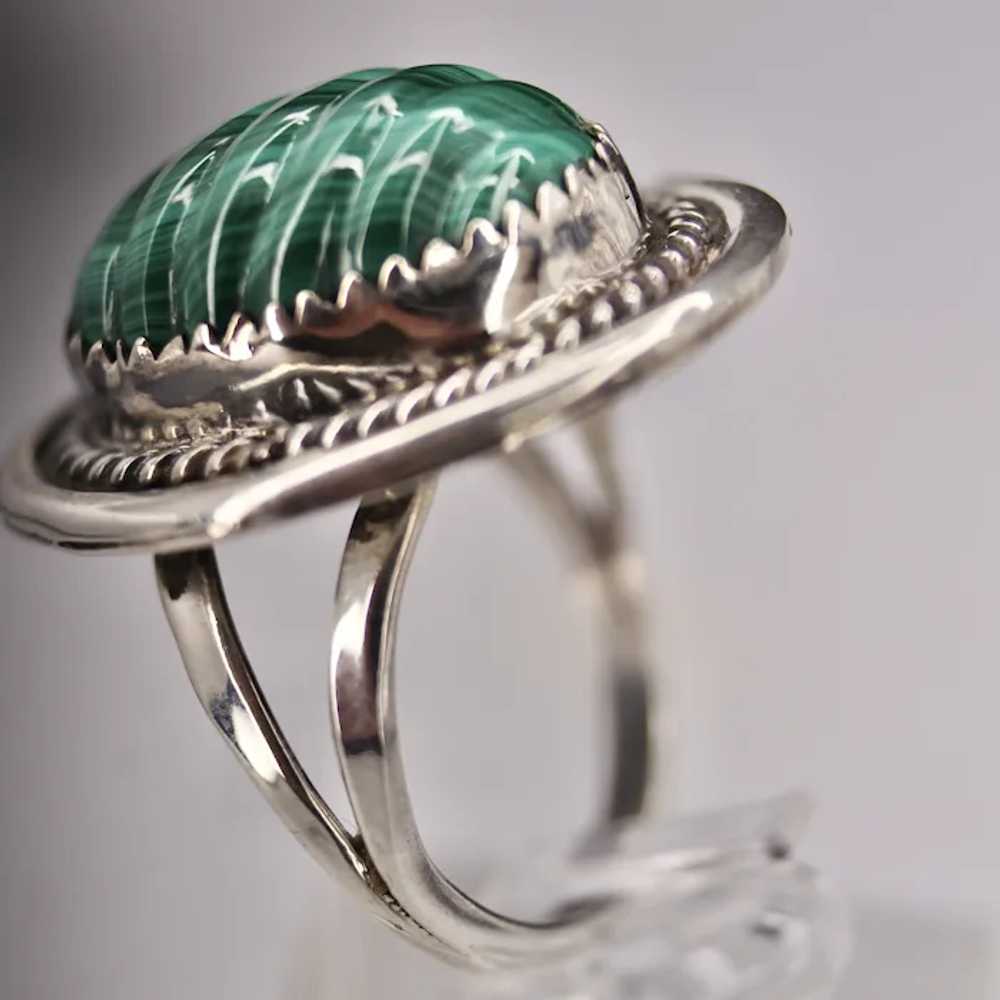 Vintage Native American Sterling Silver Ring with… - image 3