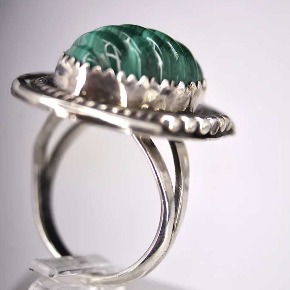 Vintage Native American Sterling Silver Ring with… - image 4