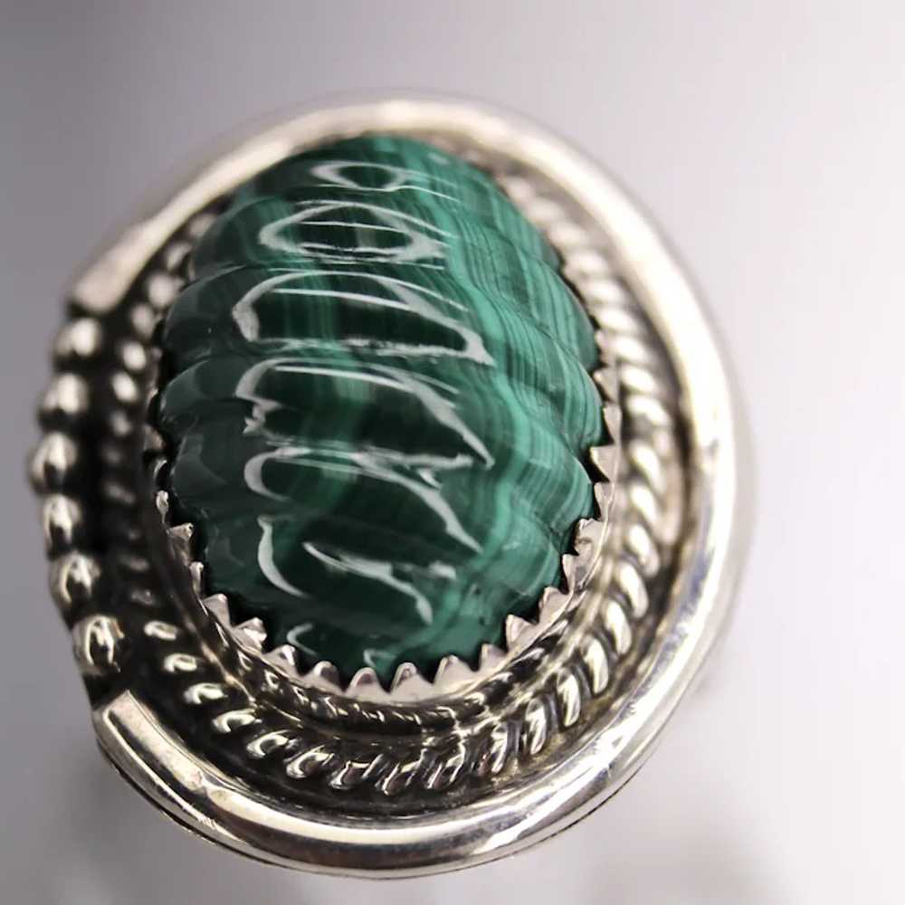 Vintage Native American Sterling Silver Ring with… - image 5