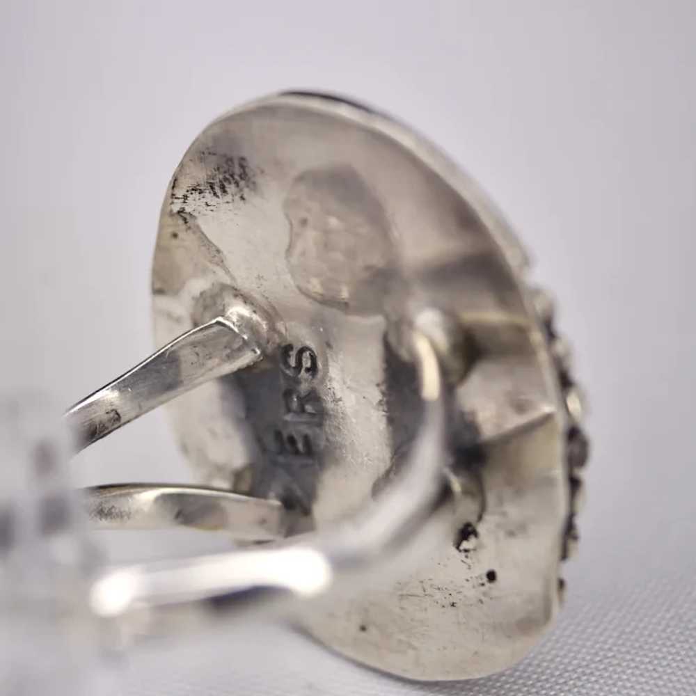 Vintage Native American Sterling Silver Ring with… - image 6