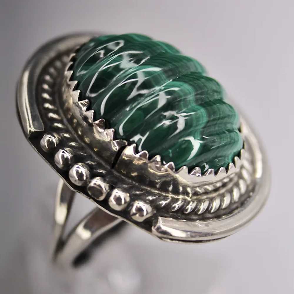 Vintage Native American Sterling Silver Ring with… - image 9