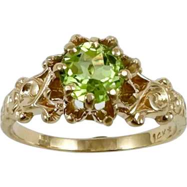 Elegant Vintage Peridot and 14k Solitaire