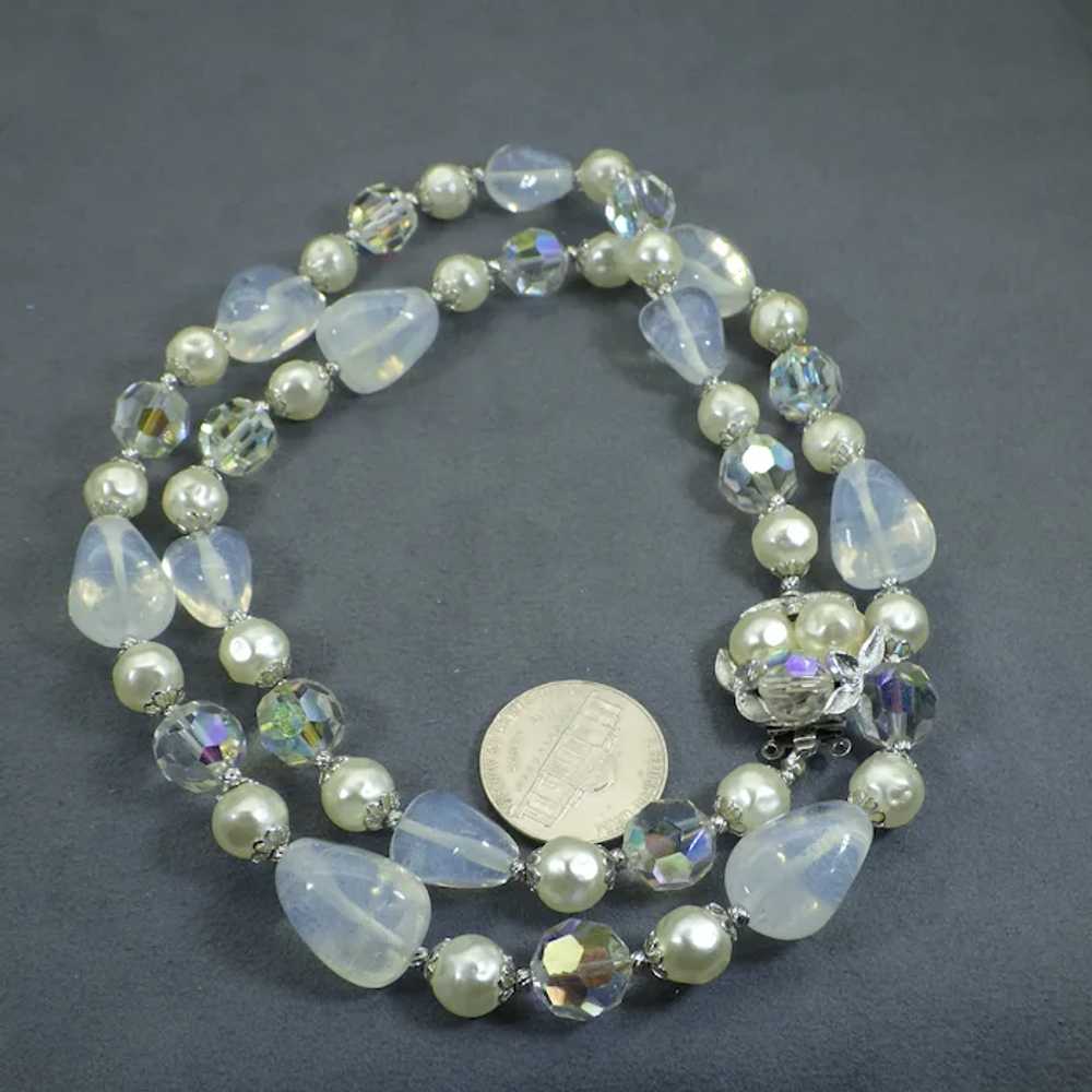 Vintage Signed Sherman Beaded Necklace, Art Glass… - image 6