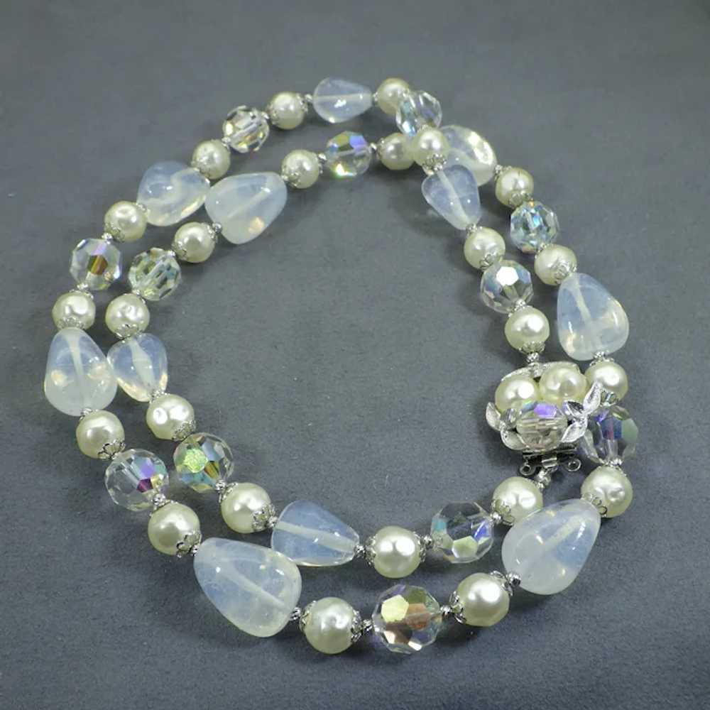 Vintage Signed Sherman Beaded Necklace, Art Glass… - image 7