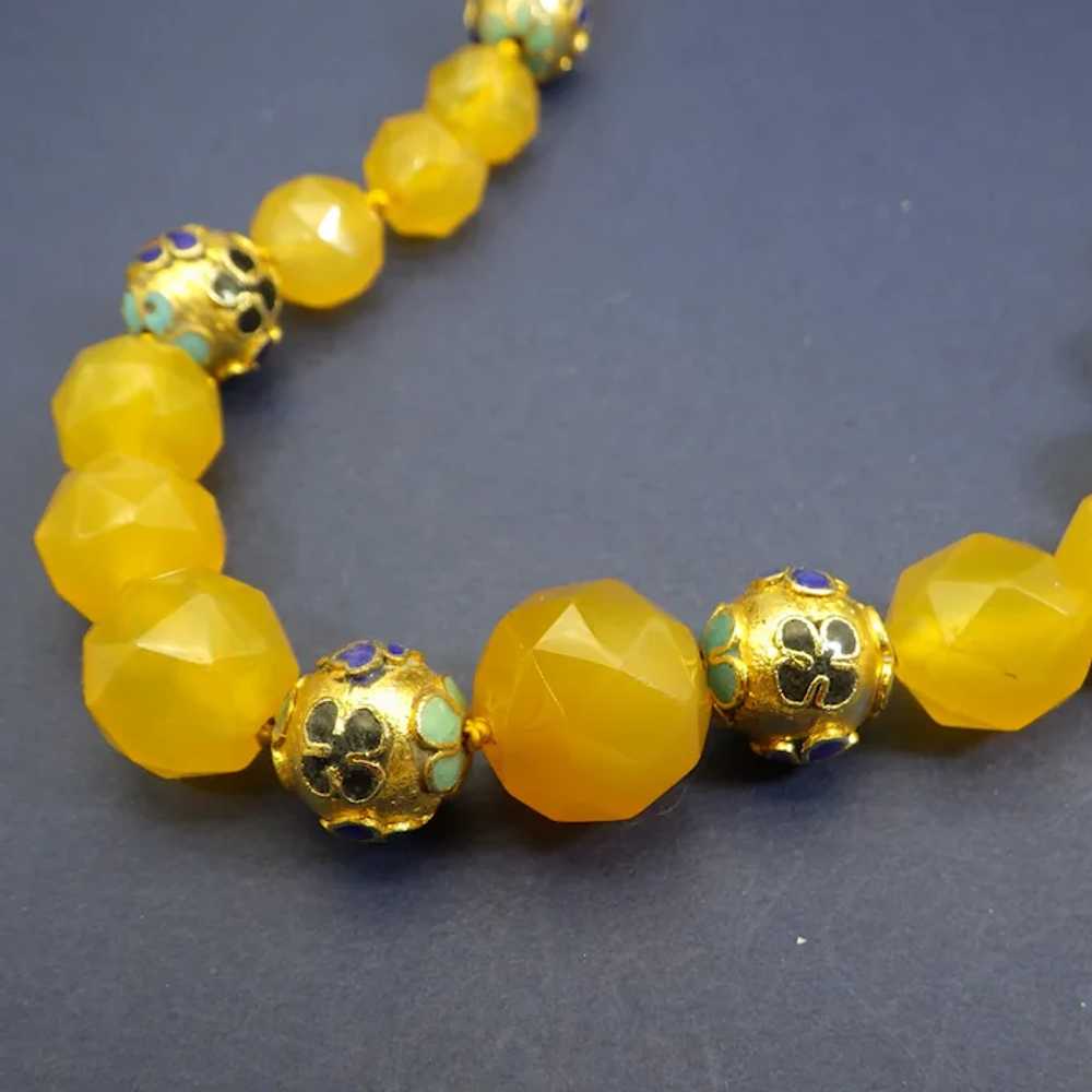 Gorgeous Golden Citrine Faceted Bead Necklace, Cl… - image 3