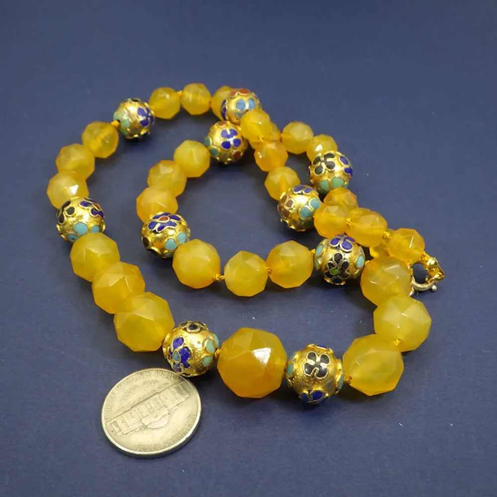 Gorgeous Golden Citrine Faceted Bead Necklace, Cl… - image 6