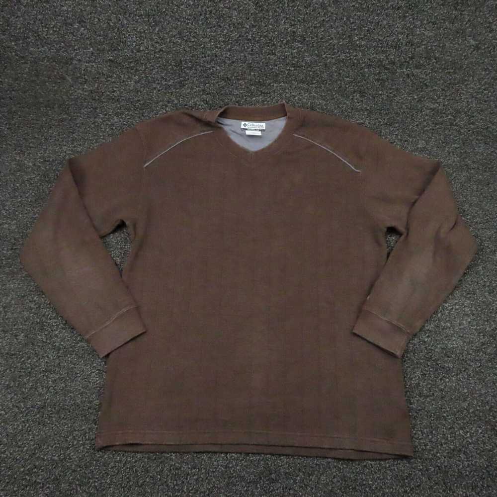 Vintage Brown V Neck Long Sleeve Casual Mens Extr… - image 1