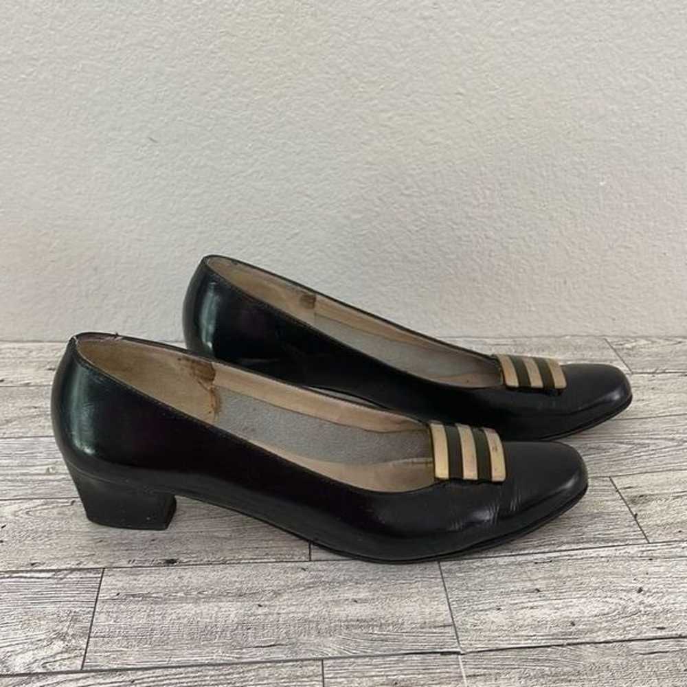 Salvatore Ferragamo Vintage Black Low Heels Size 7 - image 3