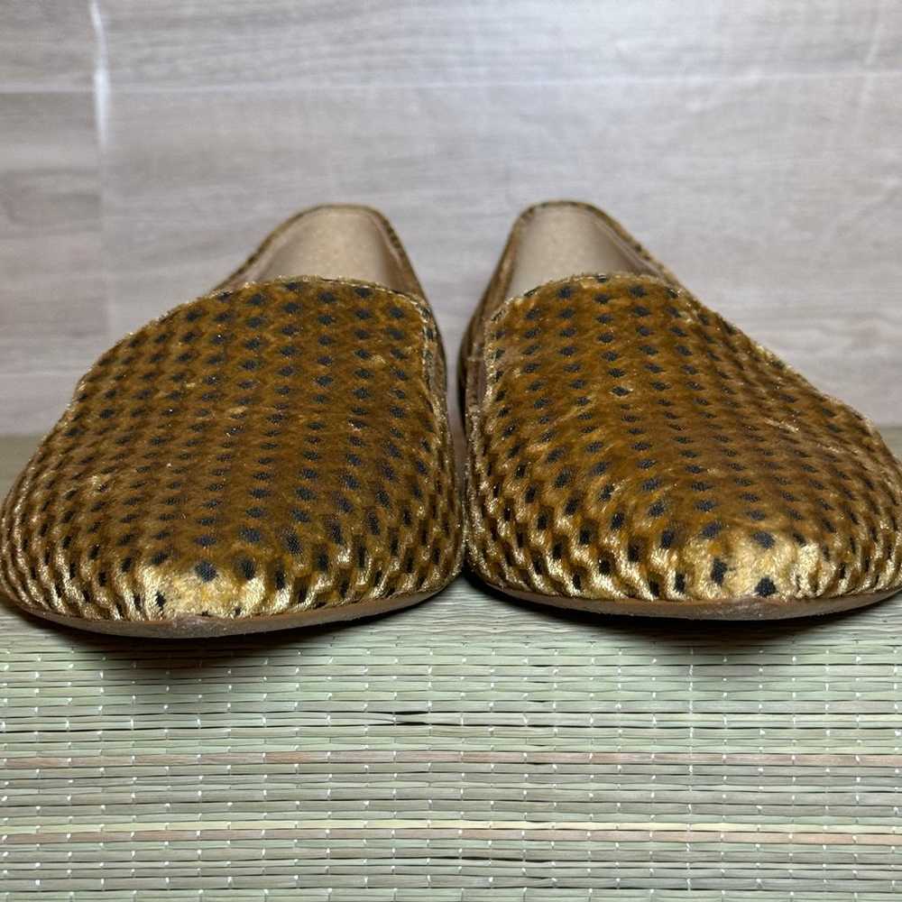 Anthropologie Velvet loafers sz 9.5 gold/black - image 8