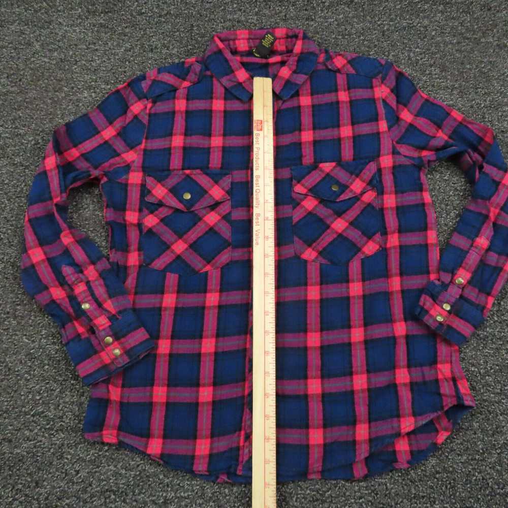 Forever 21 Womens Small Red and Blue Plaid Snap B… - image 4