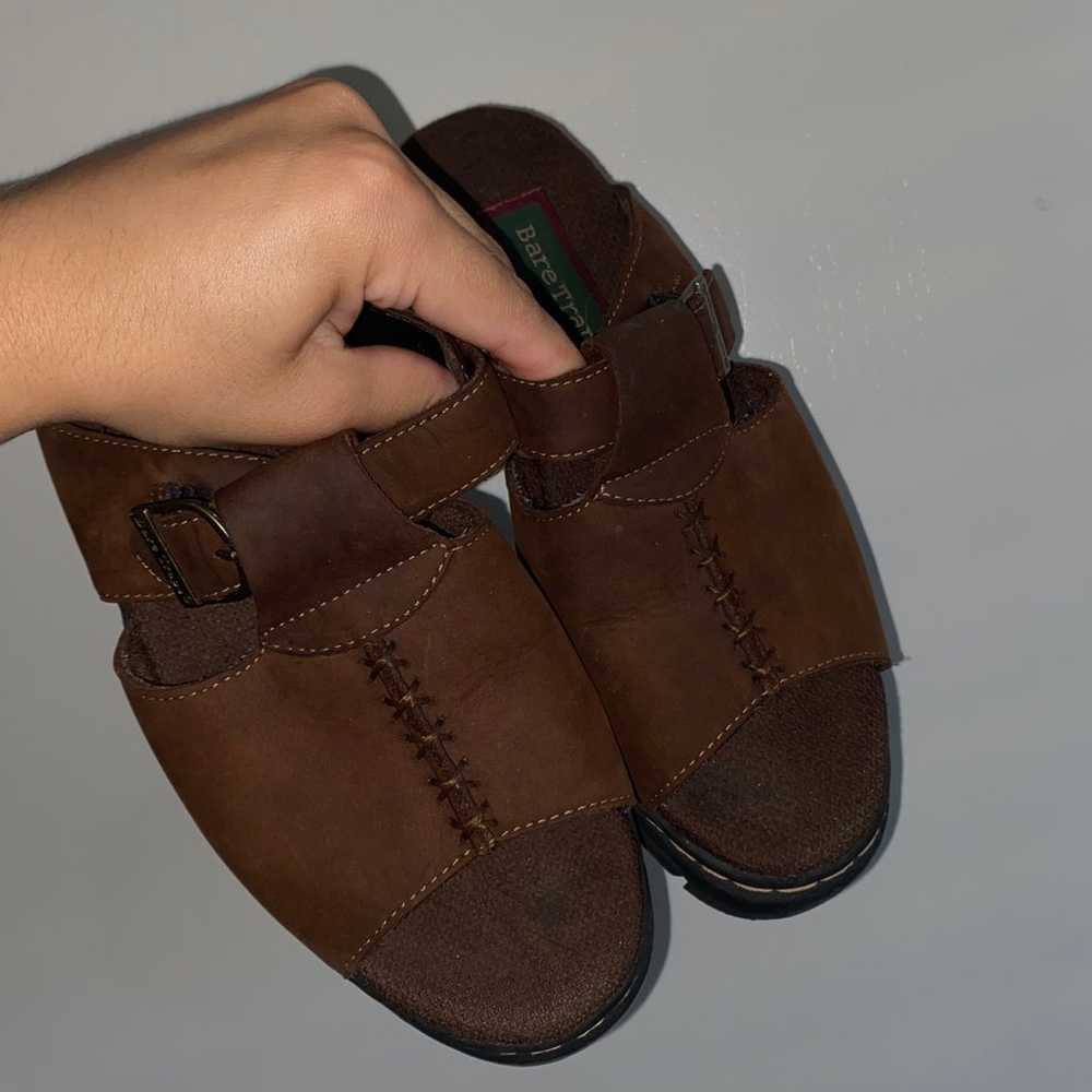 Vintage chunky brown leather sandals - image 3