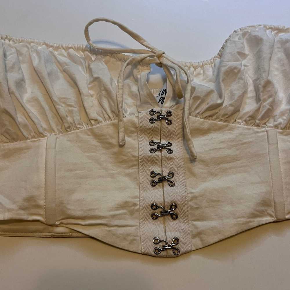 Princess Polly White Strapless Bandeau Corset Tie… - image 4