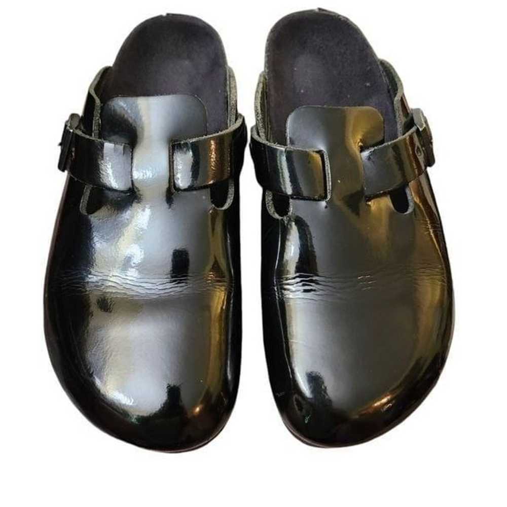 Birkenstock Birkis Boston Embossed black patent l… - image 7