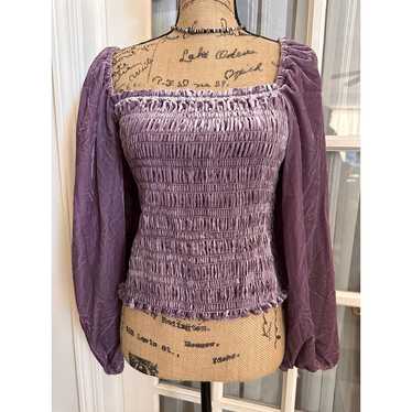 Anthropologie Lavender Velvet Top L - image 1