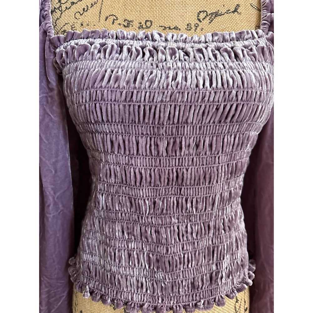 Anthropologie Lavender Velvet Top L - image 2