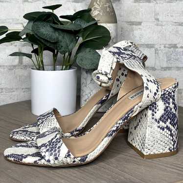 Steve Madden | Snakeskin Open Toe Chunky Heel - image 1