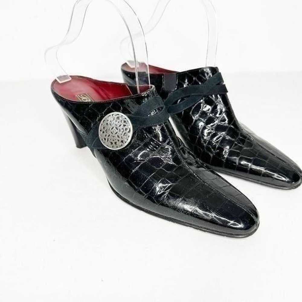 Brighton Romeo Mules Italian Black Patent Leather… - image 2